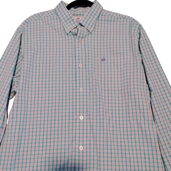 Southern Tide Performance Gingham Plaid Button Down - Picture 6 of 6